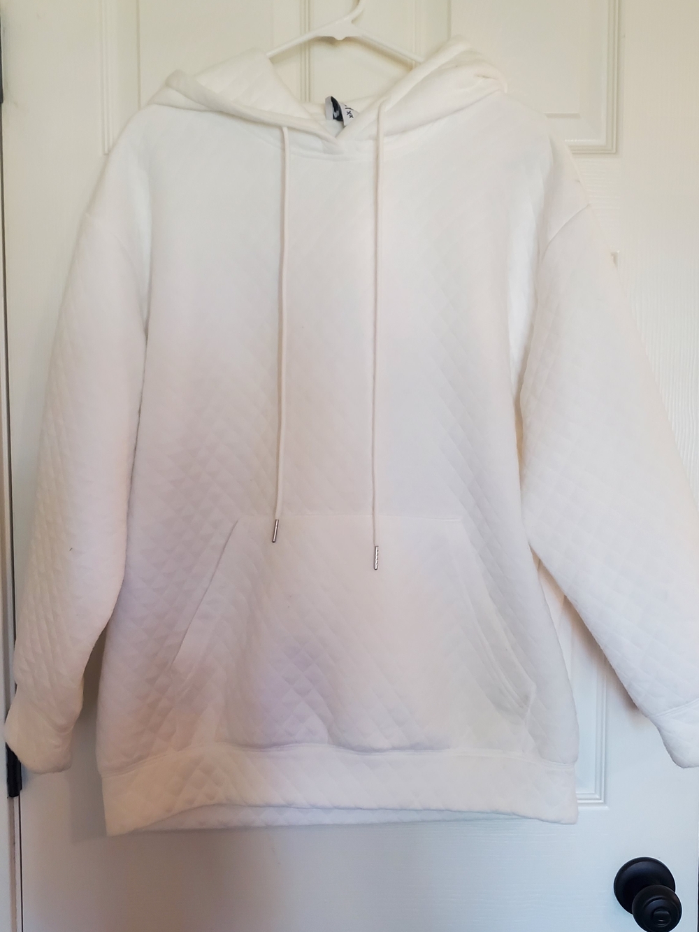 Princess Polly White Quilted Pullover Hoodie